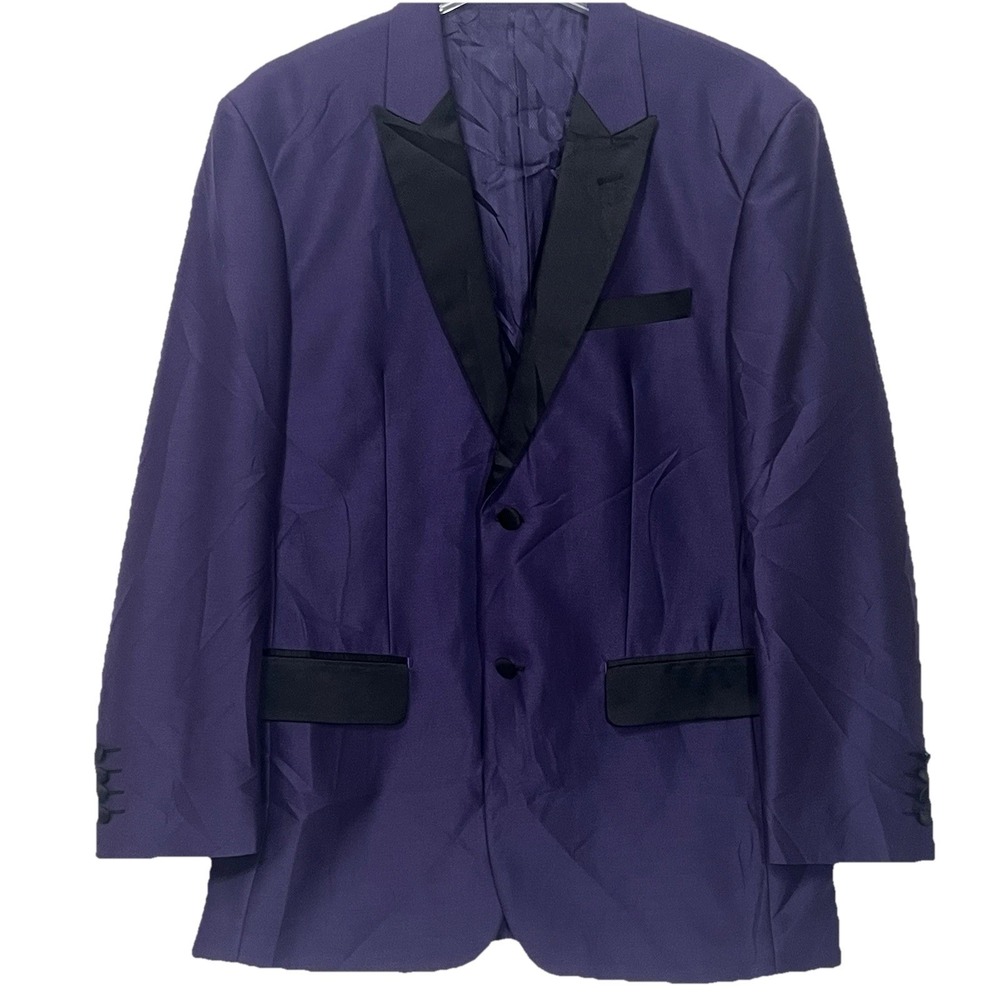 Pallini Tuxedo Suit Jacket Satin Lapel Collar Soft Lining Purple Coat Men 40R